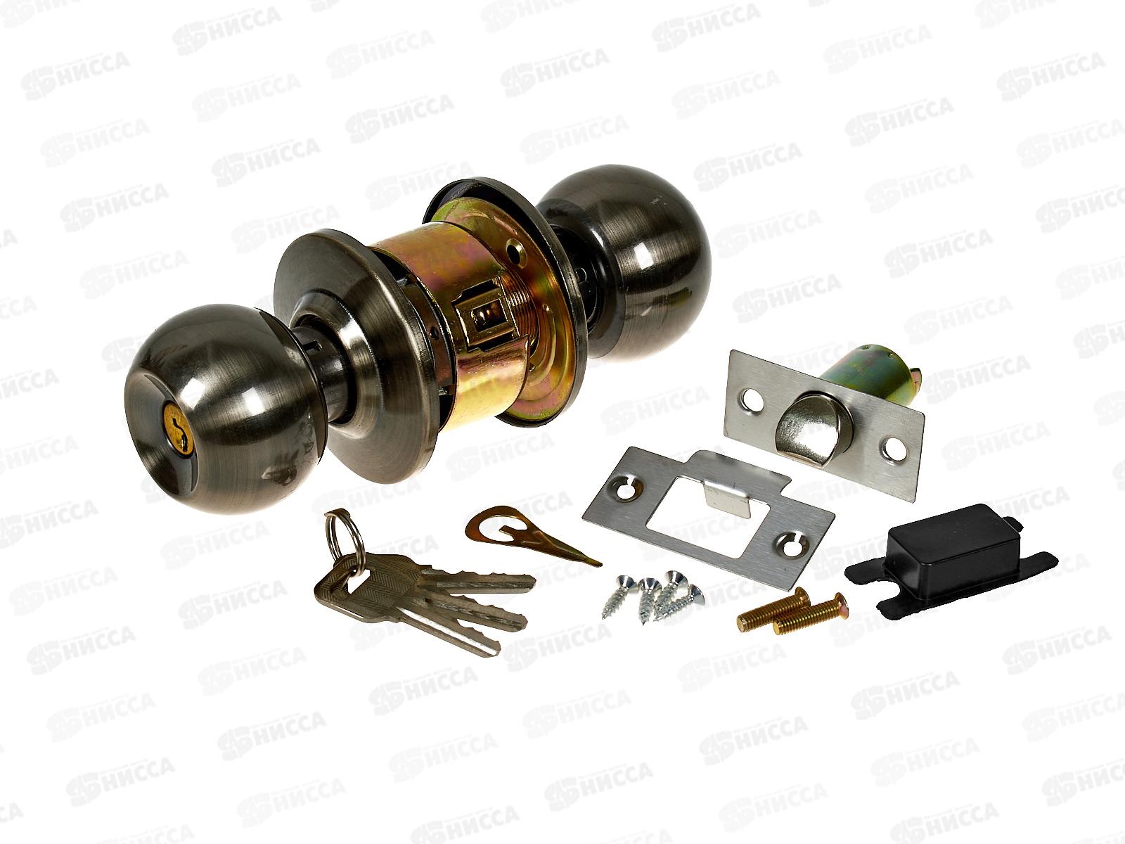 Ручка дверная врезная круглая с ключами 587АВ бронза (064450)  Ж