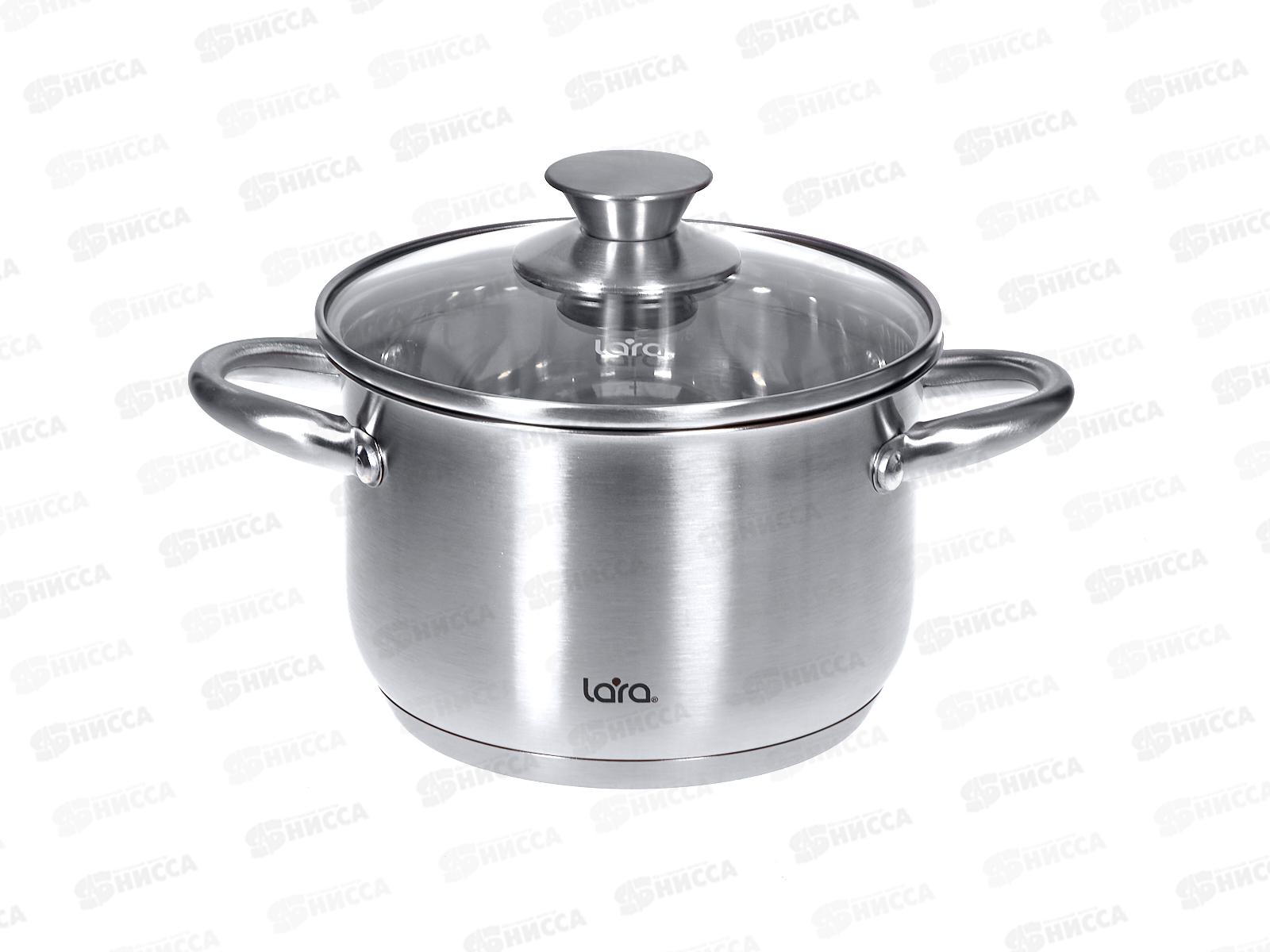 Кастрюля Афина 2,1л 16*10,5см LR02-266 индукционное дно, крышка стекло