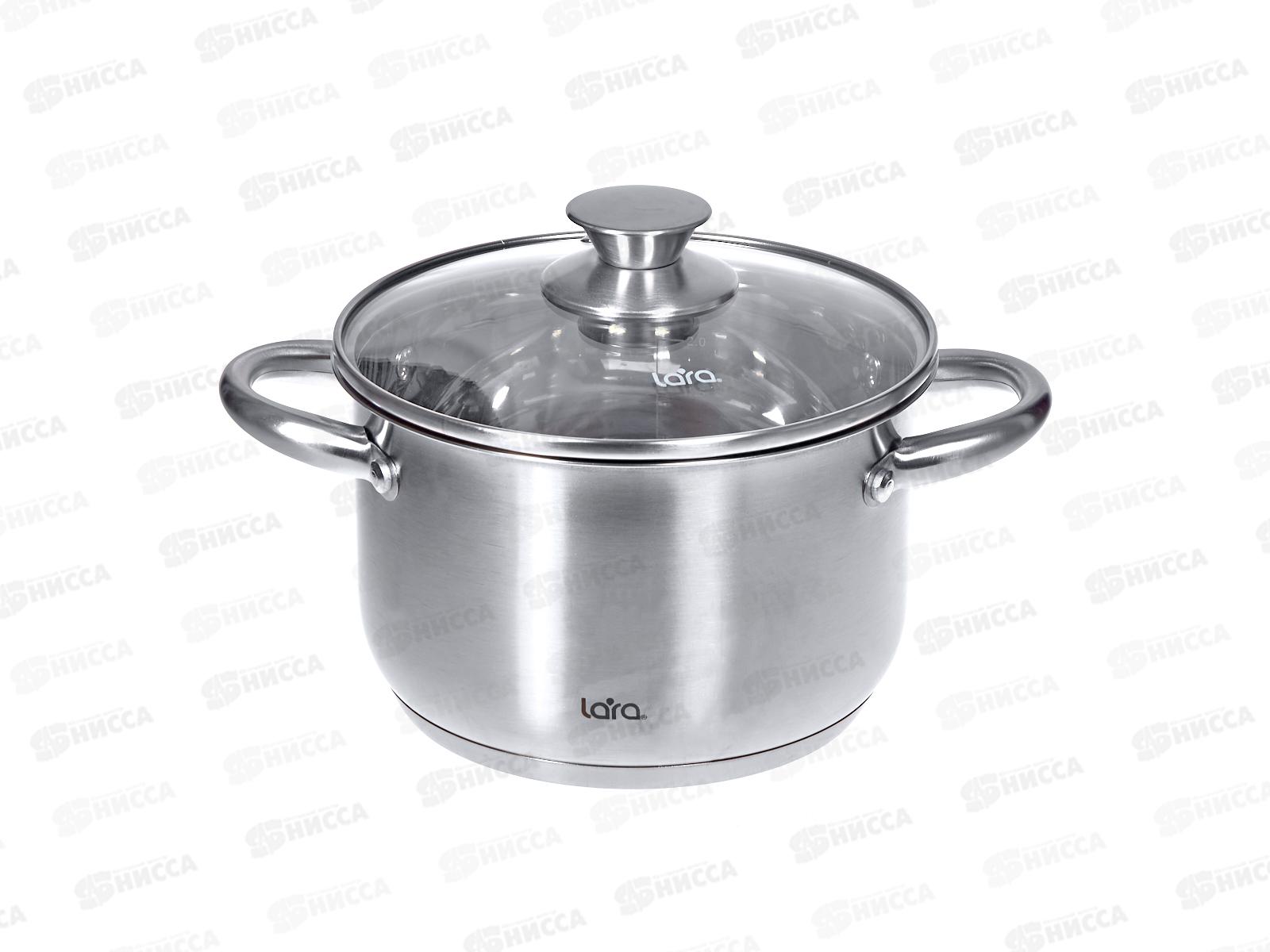 Кастрюля Афина 2,9л 18*11,5см LR02-267 индукционное дно, крышка стекло