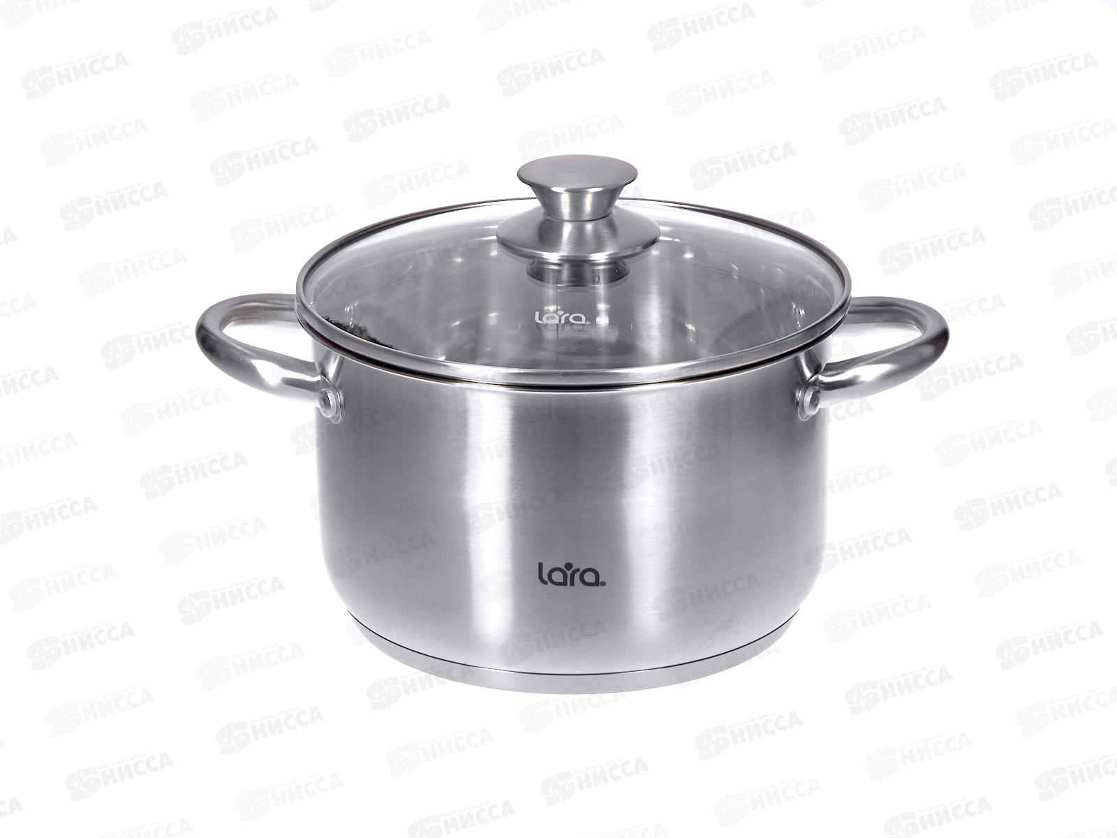 Кастрюля Афина 3,9л 20*12,5см LR02-268 индукционное дно, крышка стекло