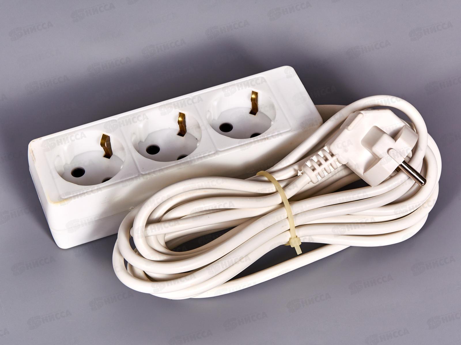 Удлинитель Proconnect  3гнезда 5м 2*0.75 с заземлением белый, 11-7212 *25