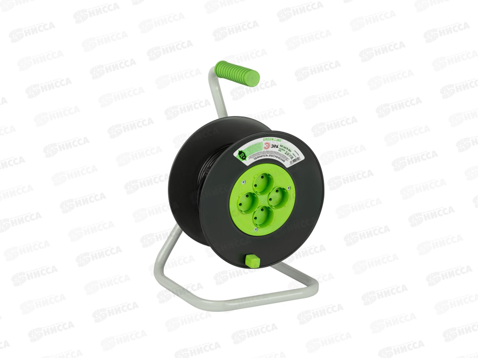 Удлинитель на катушке GREEN LINE 20м  4 гнезда, без заземления, ПВС 2*0.75, KAT-2x0.75-20m *2