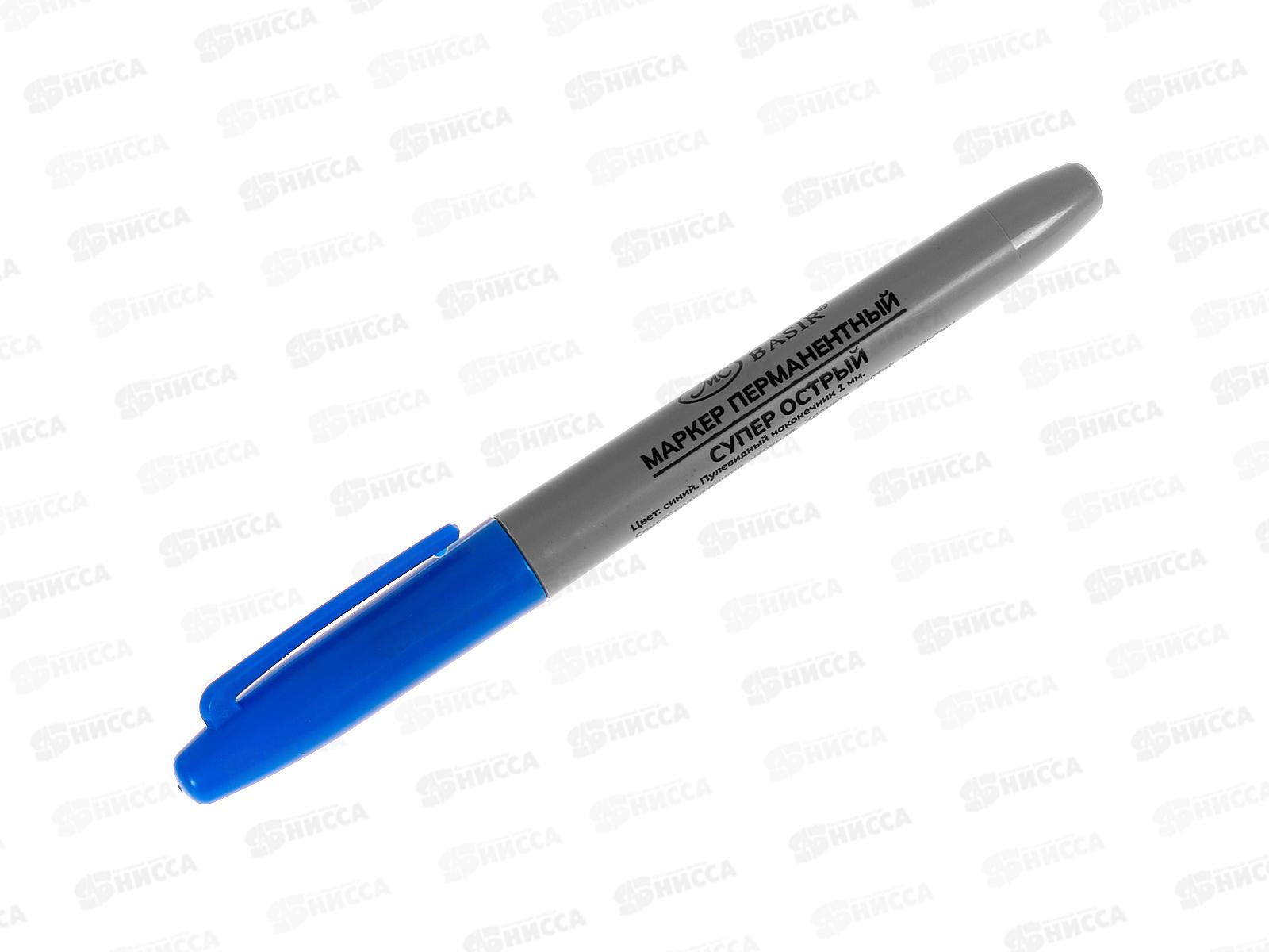 Маркер BASIR 9500 перманентный синий. 2мм *12/1200