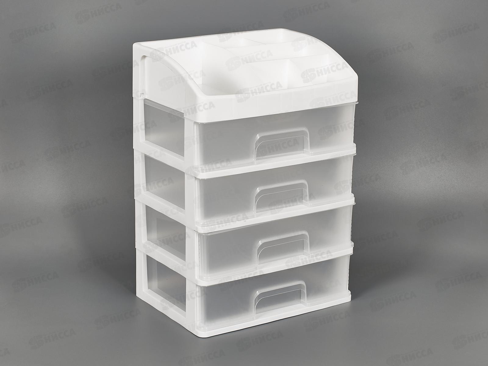 Органайзер наст. TUKZAR белый прозрачный 4 ящика TZ-20160-4