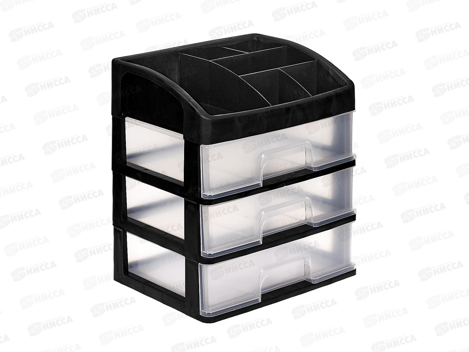 Органайзер наст. TUKZAR черный прозрачный 3 ящика TZ-20175-3