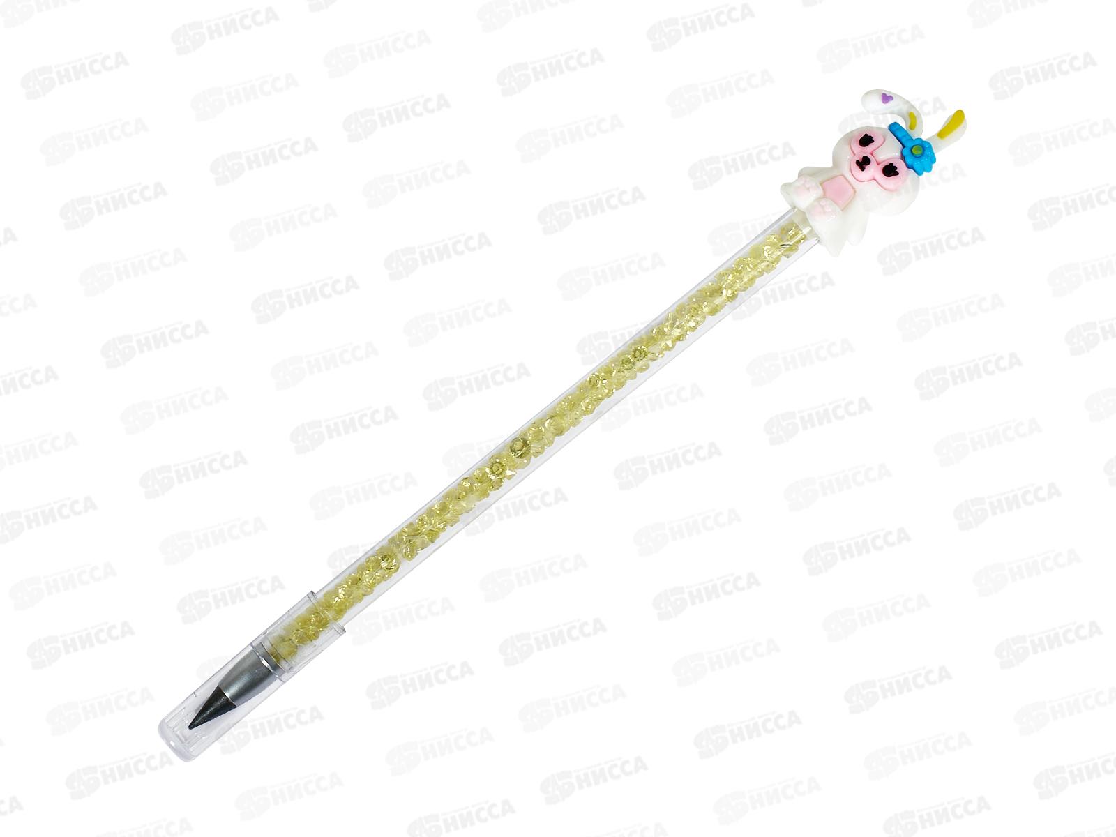 Карандаш вечный Mazari Зайки 4 цвета, корпус с кристаллами М-7066 *1/48