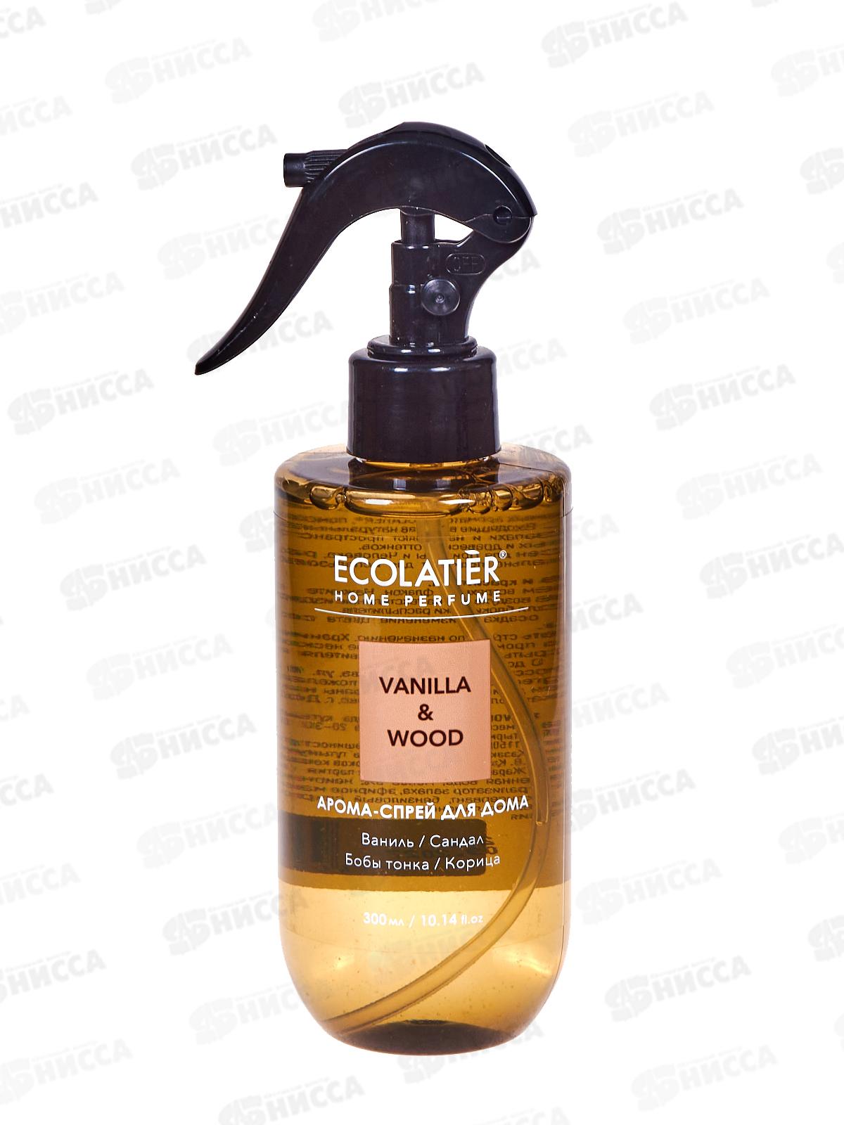 ECOLATIER арома-спрей для дома VANILLA&WOOD 300мл 886703 *10