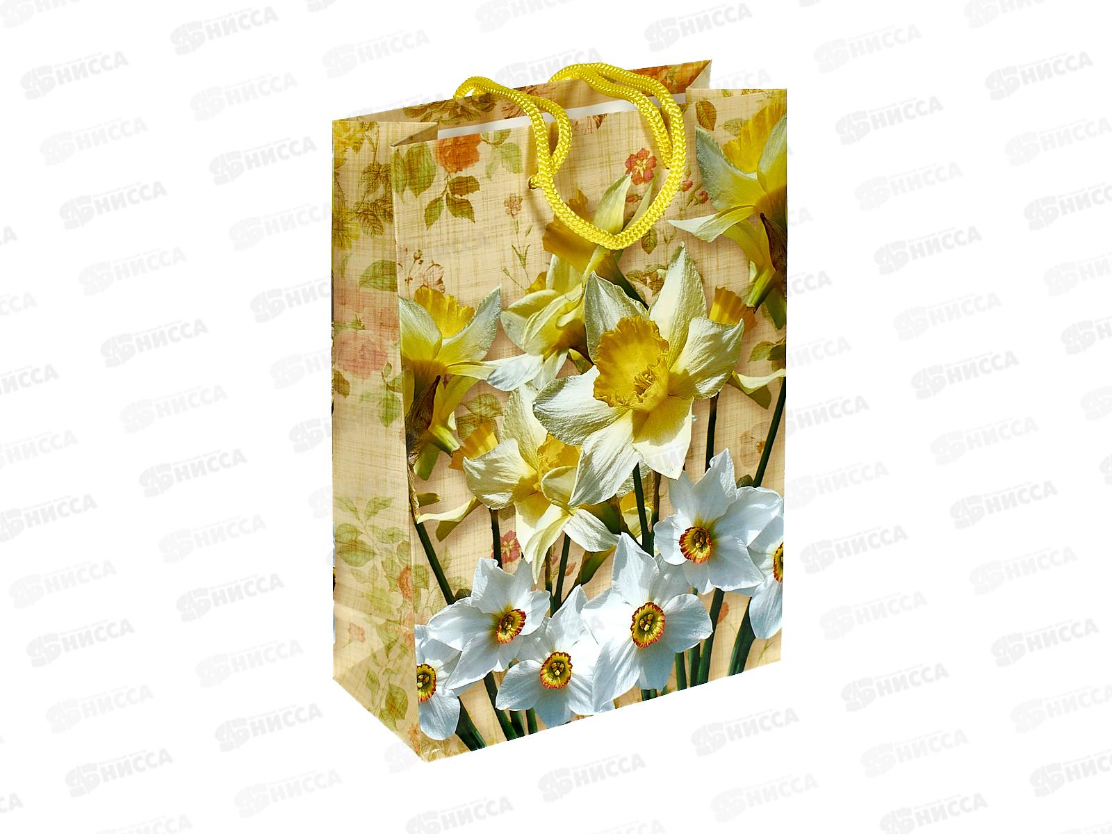 Пакет подарочный MI 14х20х6,5см Нарциссы, ПКП-9036 *12