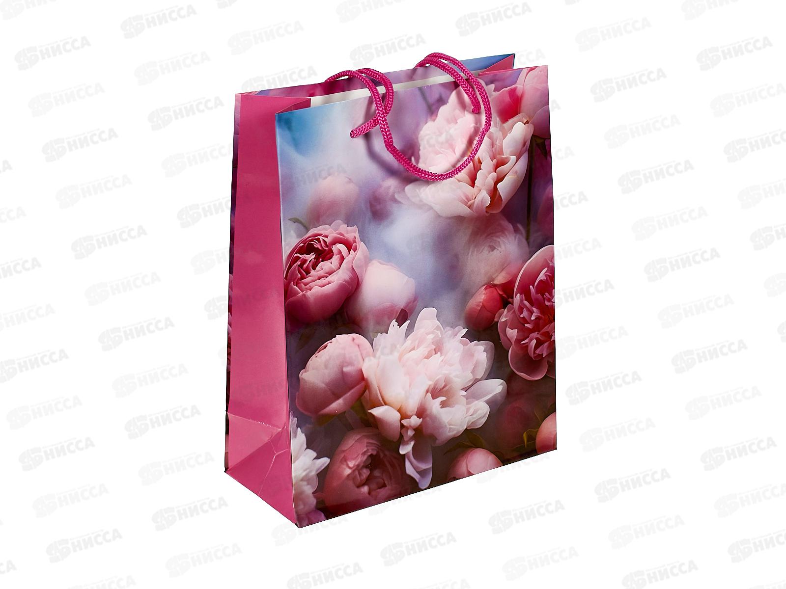 Пакет подарочный MI 18х23х8см Ароматные пионы, ПКП-0332  *12