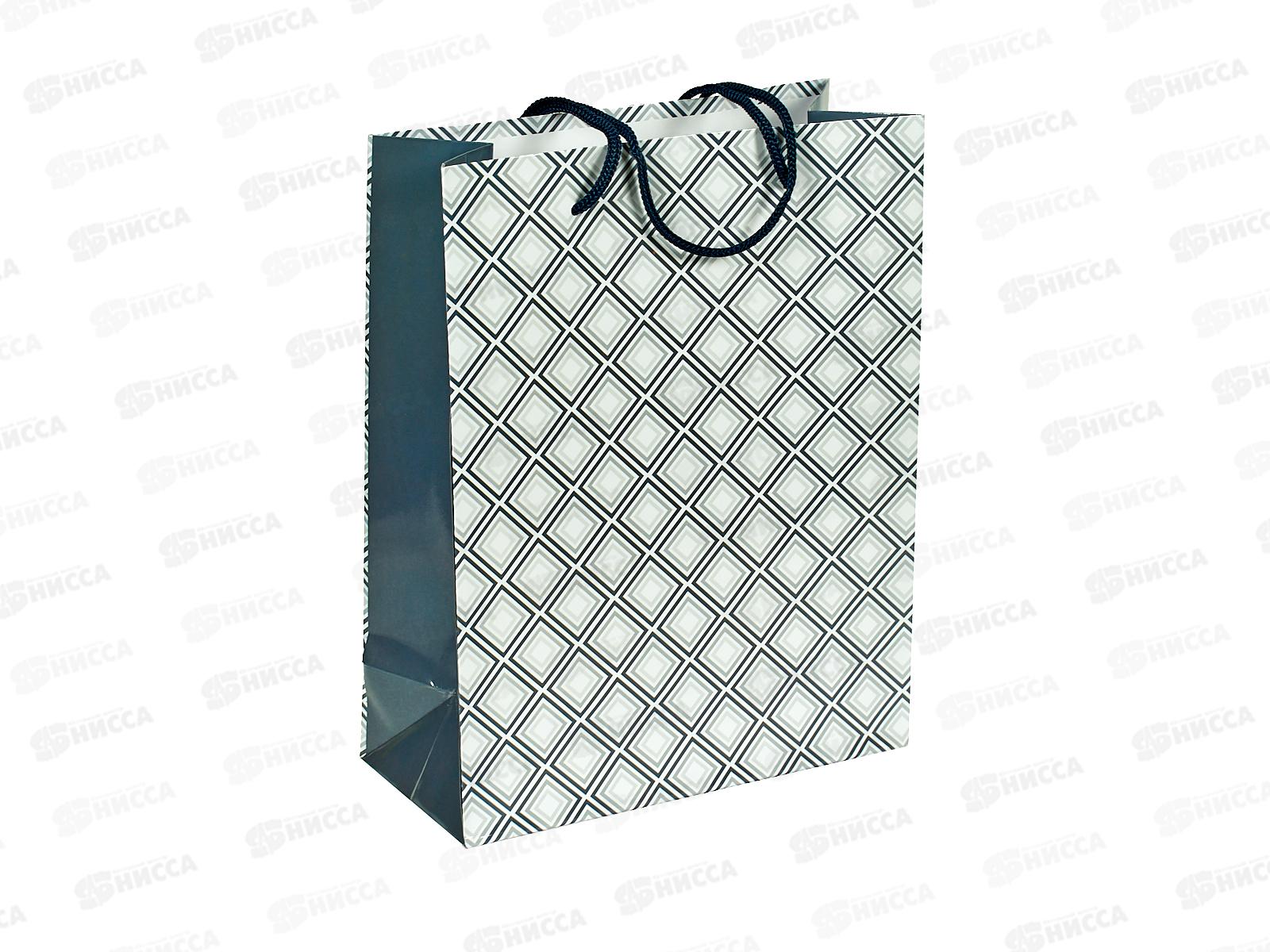 Пакет подарочный MI 18х23х8см Серые ромбы, ППК-4375 *12