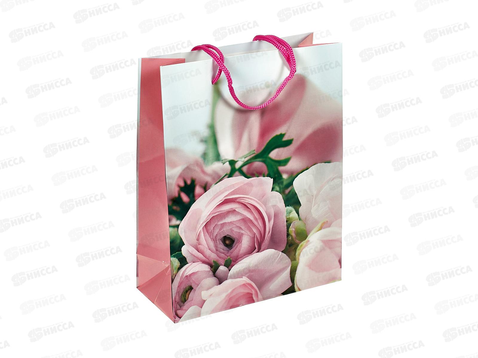 Пакет подарочный MI 18х23х8см Нежно розовые цветы, ППК-4340 *12