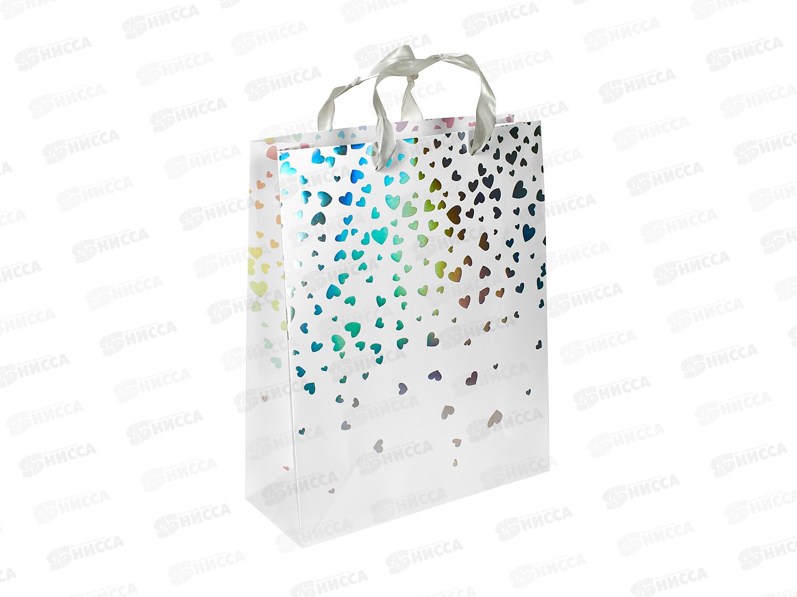 Пакет подарочный MI 26х32х10см Зеркальный, пятнышки, ППК-4505 *12