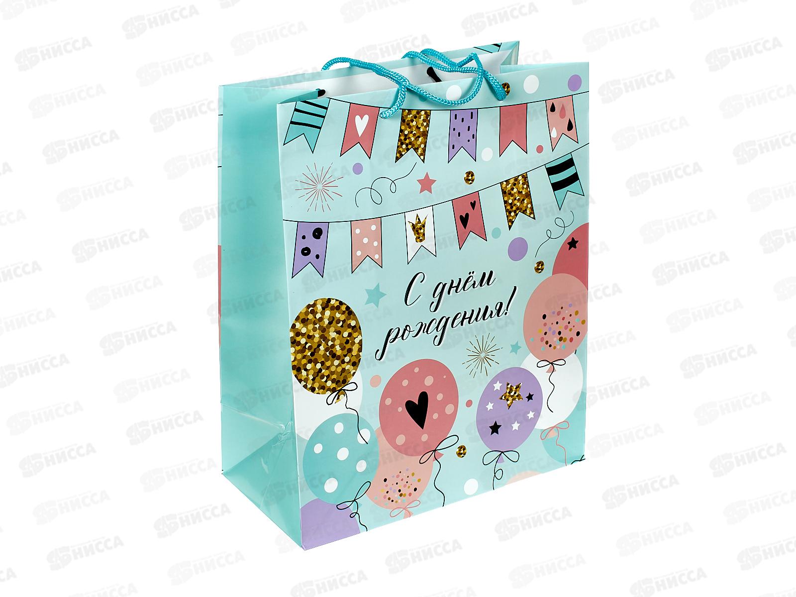 Пакет подарочный MI 26,4х32,7х13,6см Нежные шарики, ПКП-1140  *12