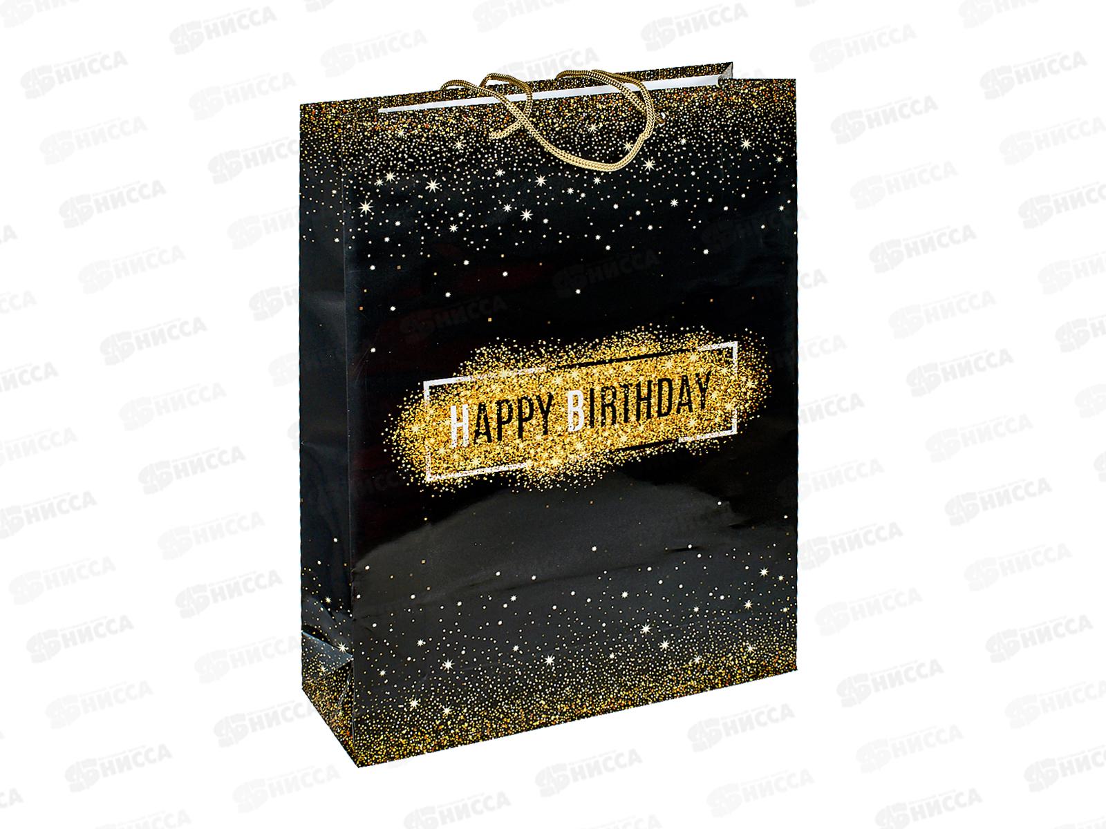 Пакет подарочный MI 32,4х44,5х10,2см Золот.черный, ПКП-1152 *12