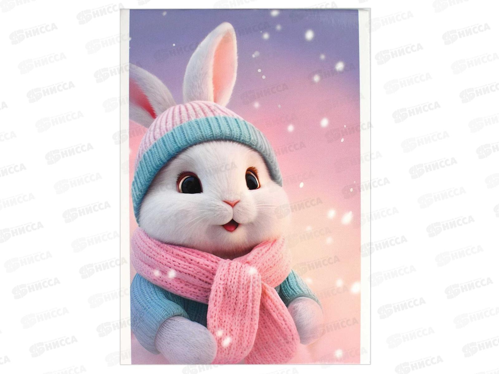 Блокнот 40л ФЕН А6 Зайка зимой, мел., 69592