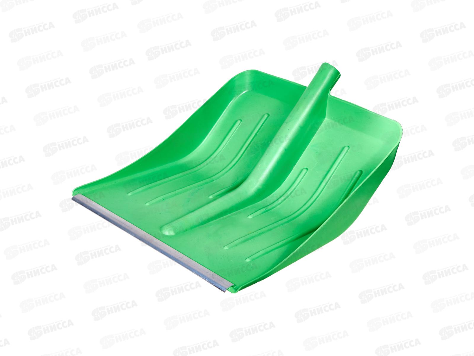 Лопата для снега 410*400мм без черенка с оцинкованной планкой ЦВЕТНАЯ  *10