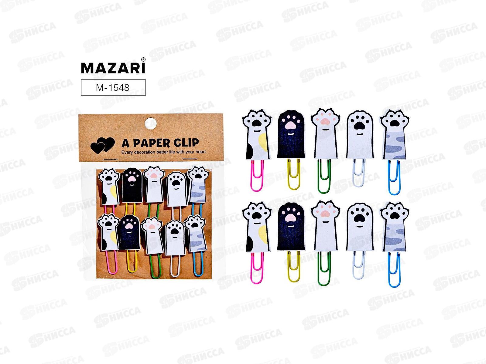 Скрепки MAZARI декор. Лапки 3,5*0,7мм 10шт,  М-1548 *12