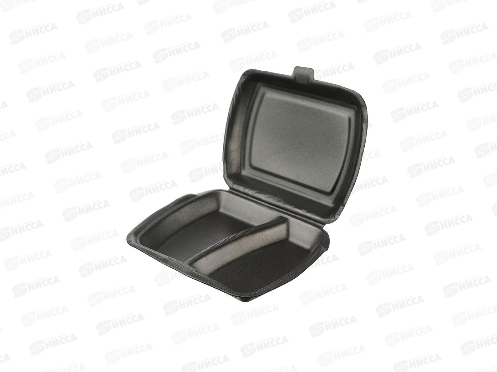 Контейнер Ланч-бокс 2секц 247*206*70мм черный *130