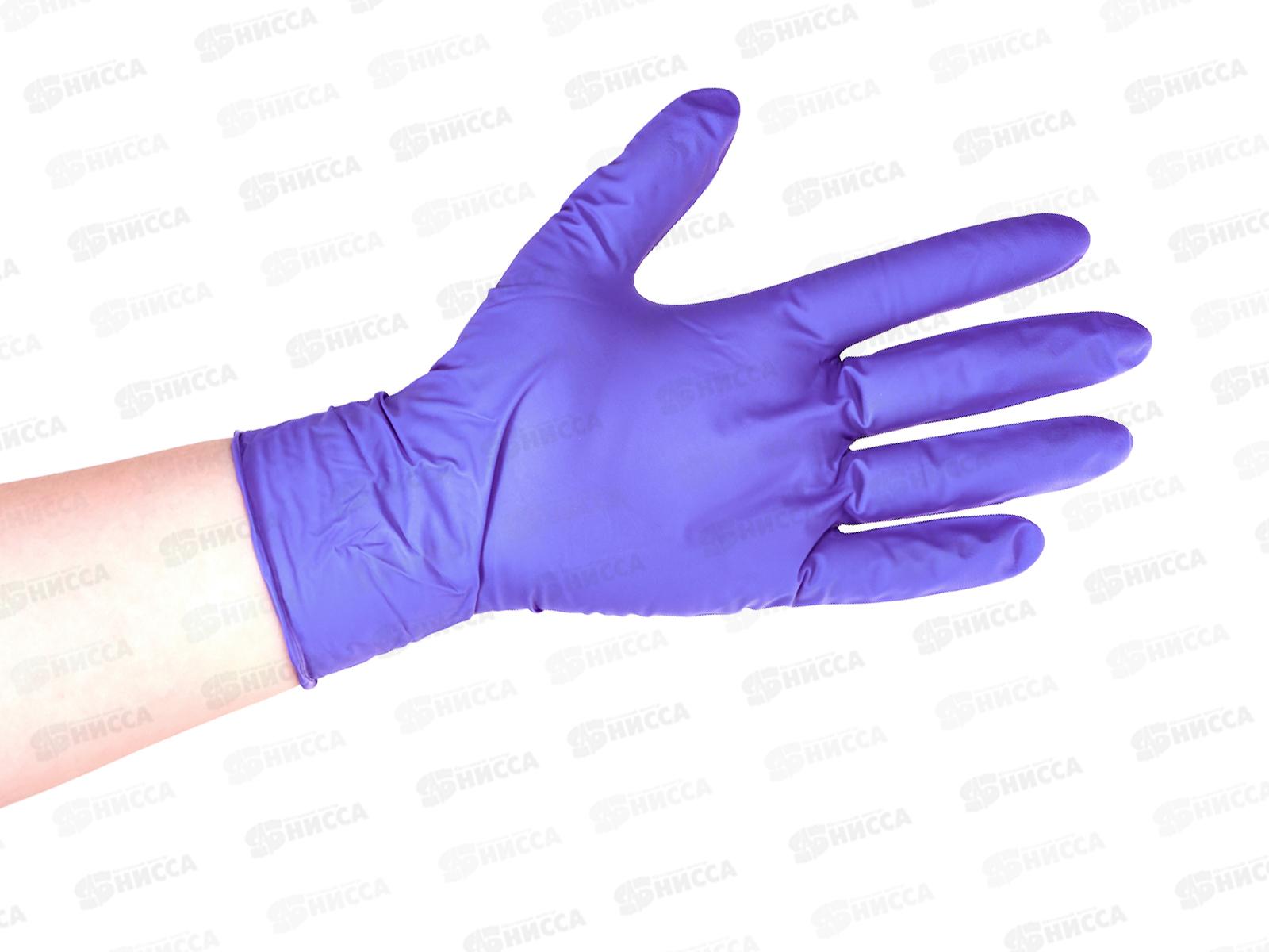 Перчатки нитриловые SFM EXTRA GRIP M н/стер, н/опудр,текст син*50