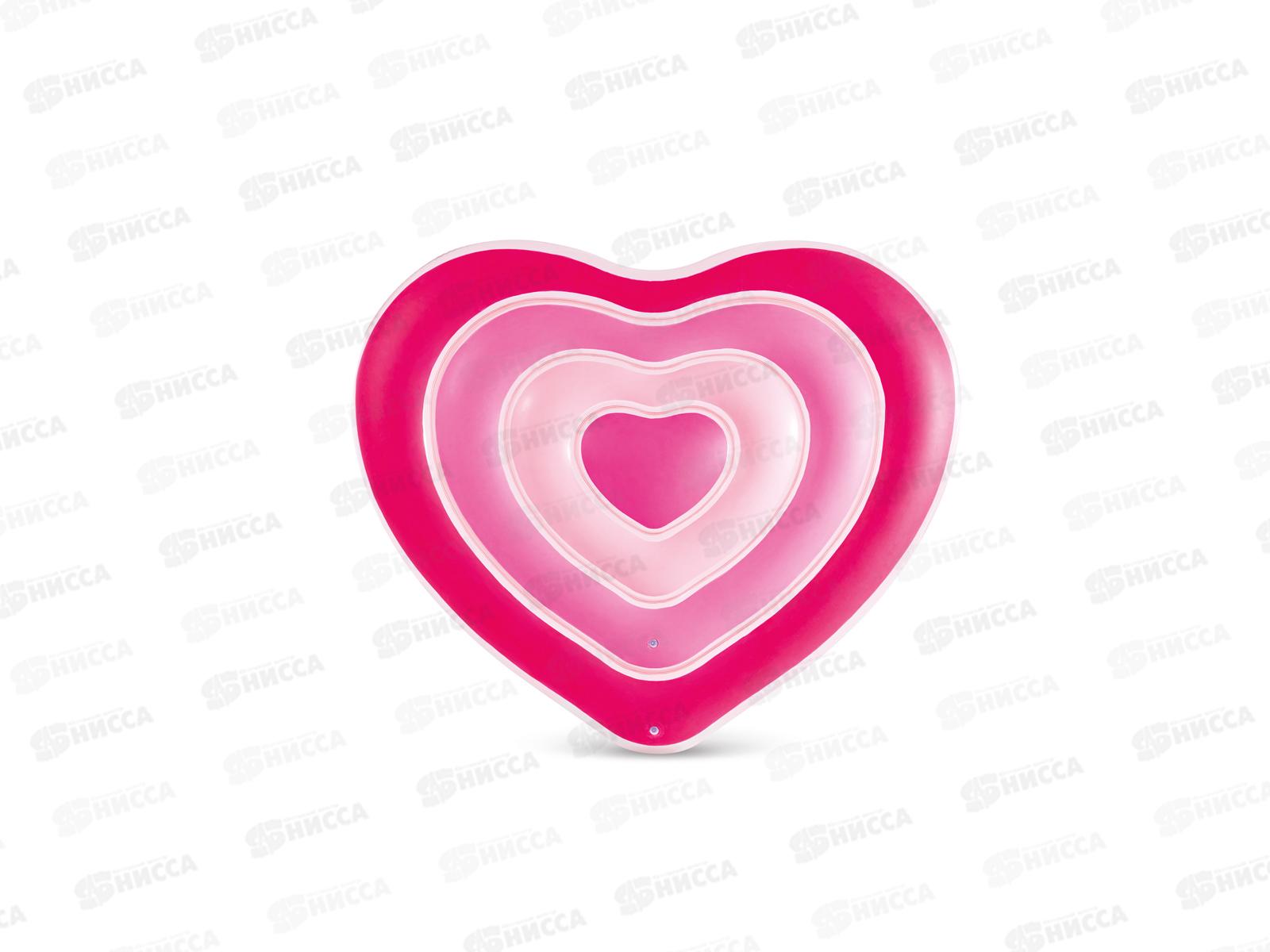 Плот над. 58727 Сердечки (155х135х25см, розовый) INTEX  *6