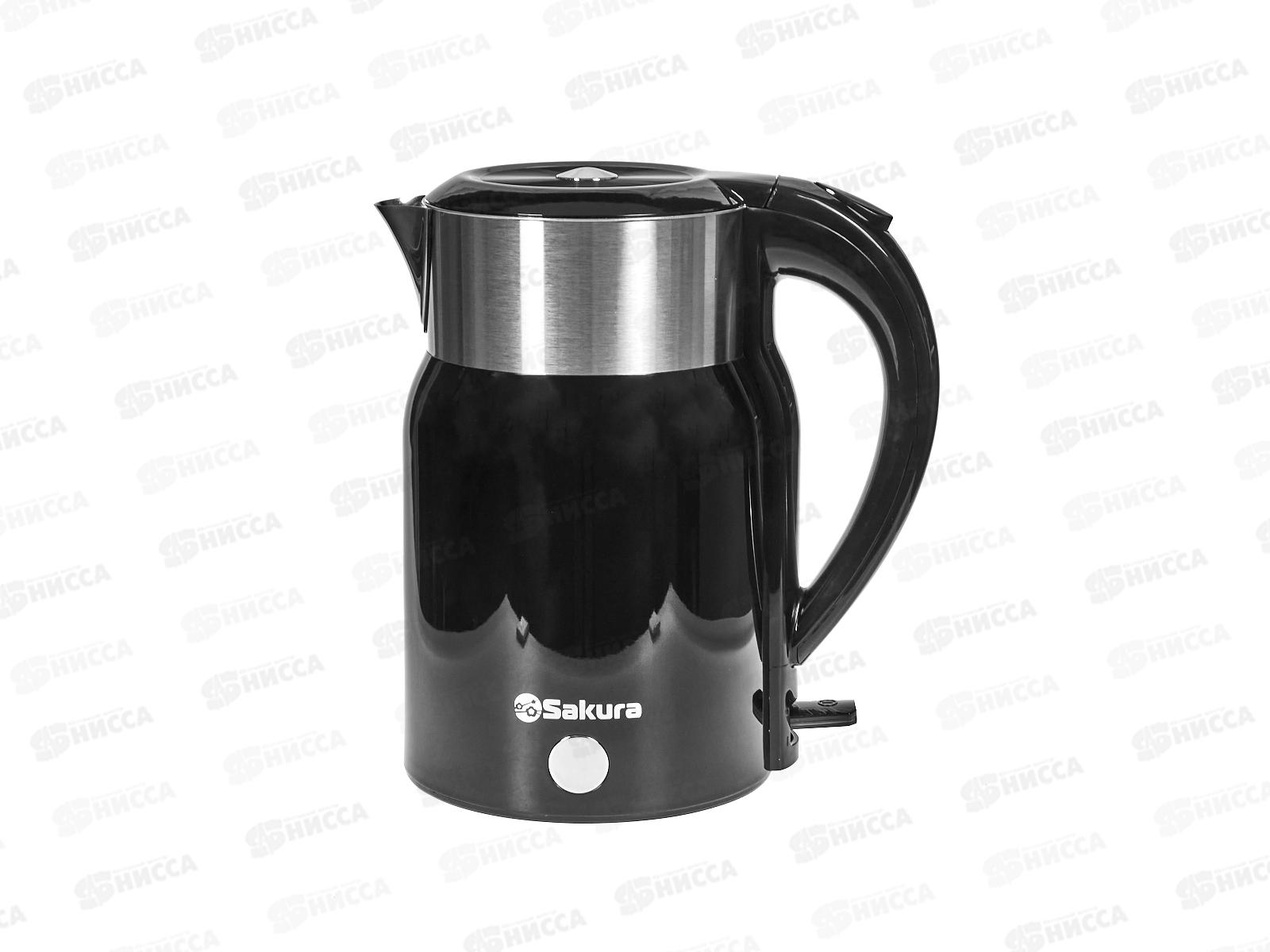 Чайник электрический SA-2182BK 1,8л Черный диск