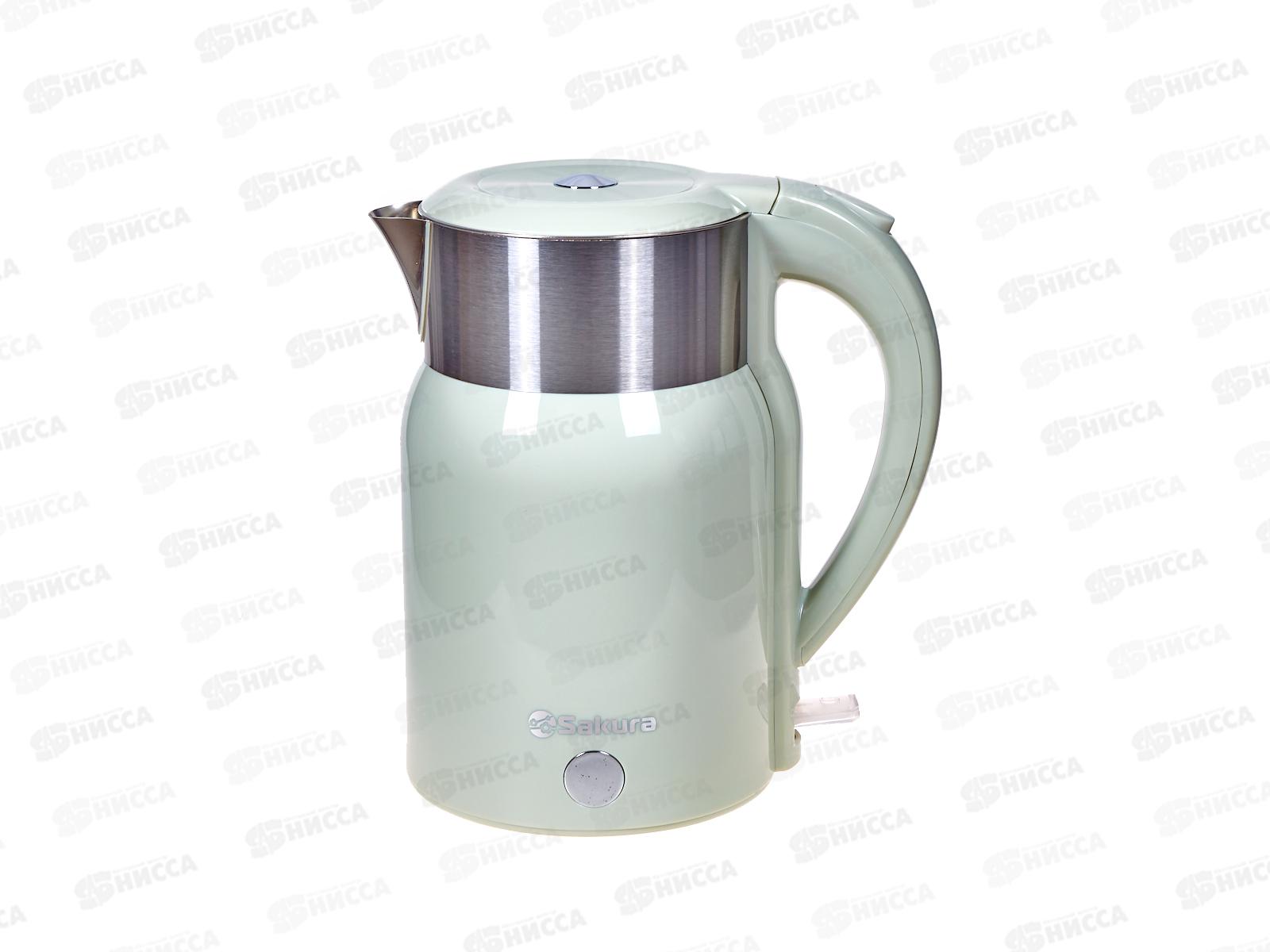 Чайник электрический SA-2182GR 1,8л Светло-зеленый диск