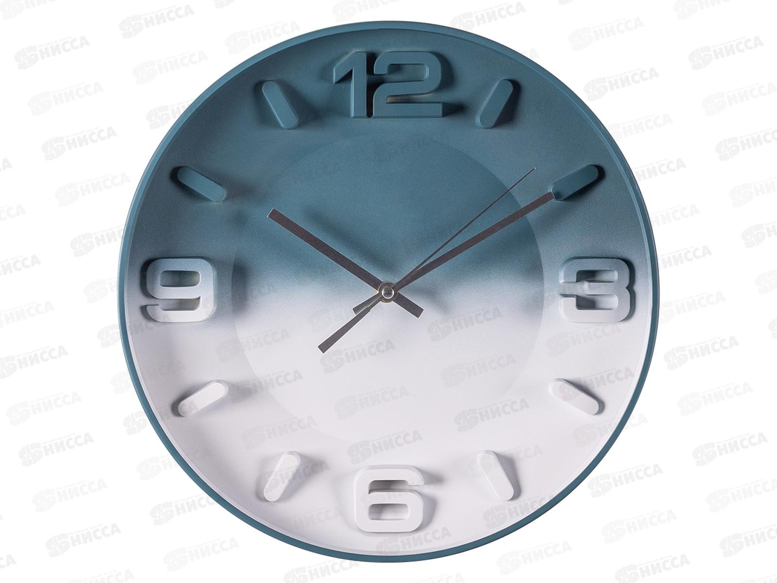 Часы настенные &quot21 Век&quot 3303-001(10)  d=33,5 см, &quotКлассика&quotсин+бел, Рубин