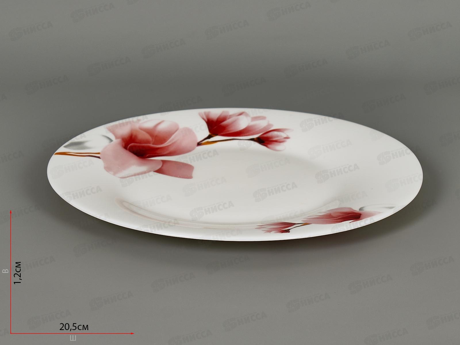 Тарелка плоская круглая d-20см Магнолия 6996-тм8  *6/48