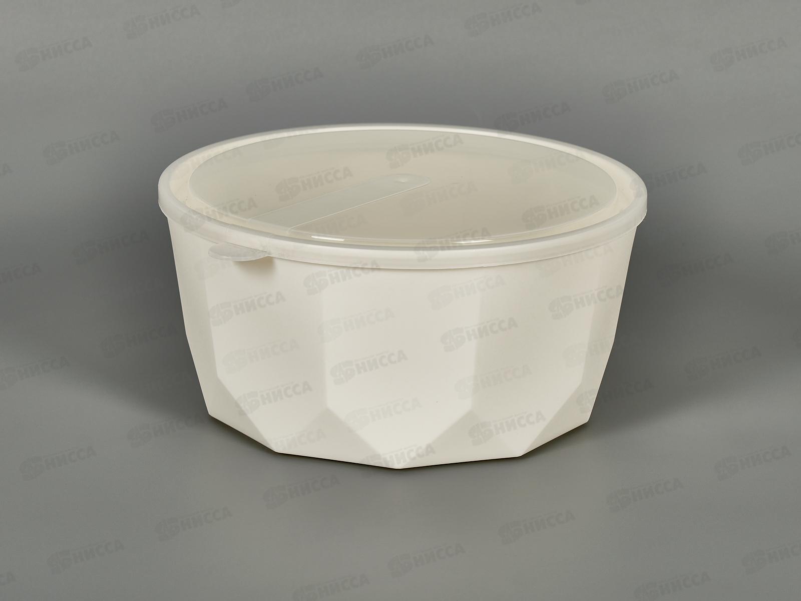 Салатник &quotPlast Team&quot 1,7л с крышкой молочный туман РТ171310048 *18