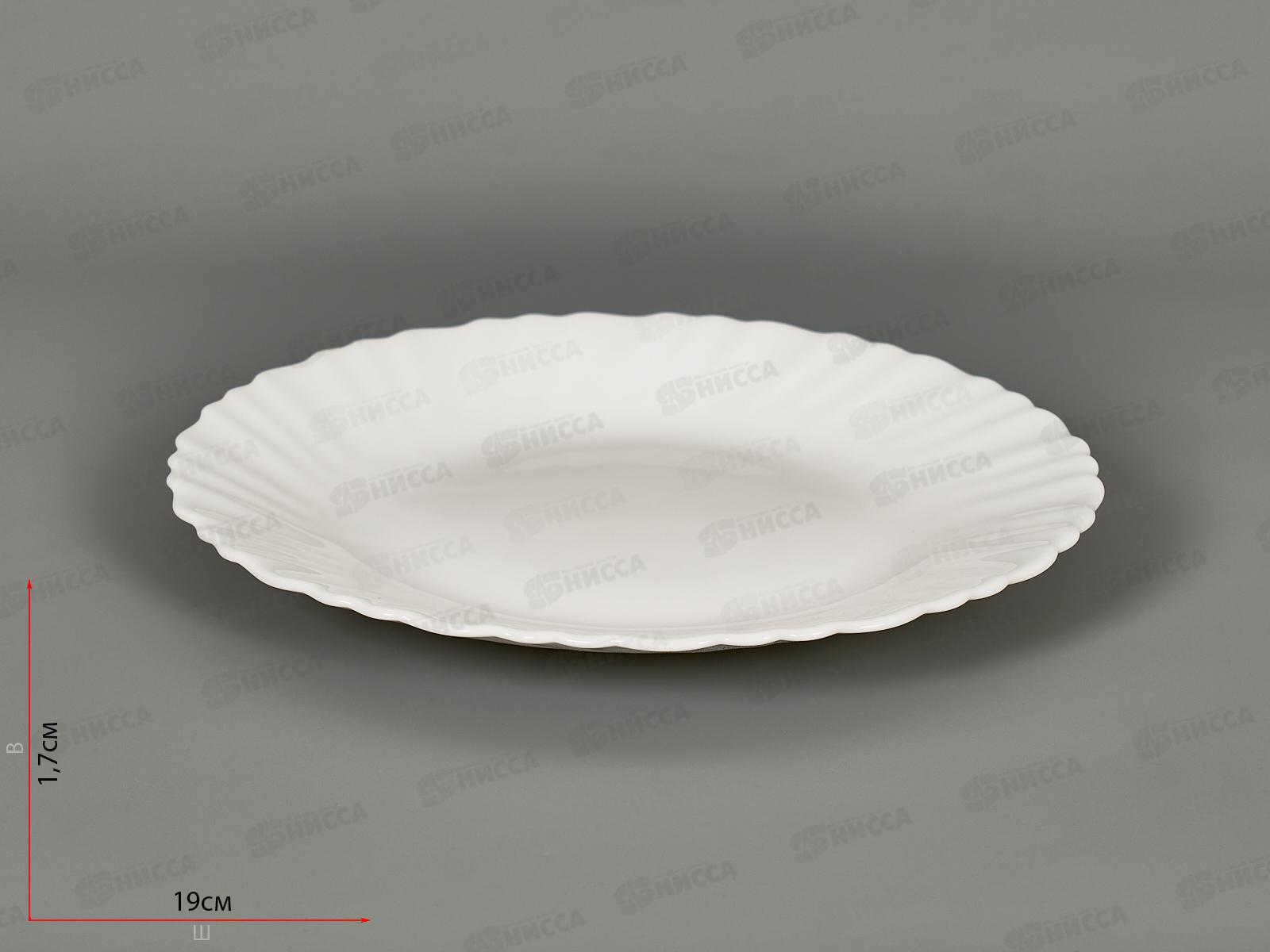 Тарелка плоская круглая d-19см 6/72 белье 10б-твч7,5