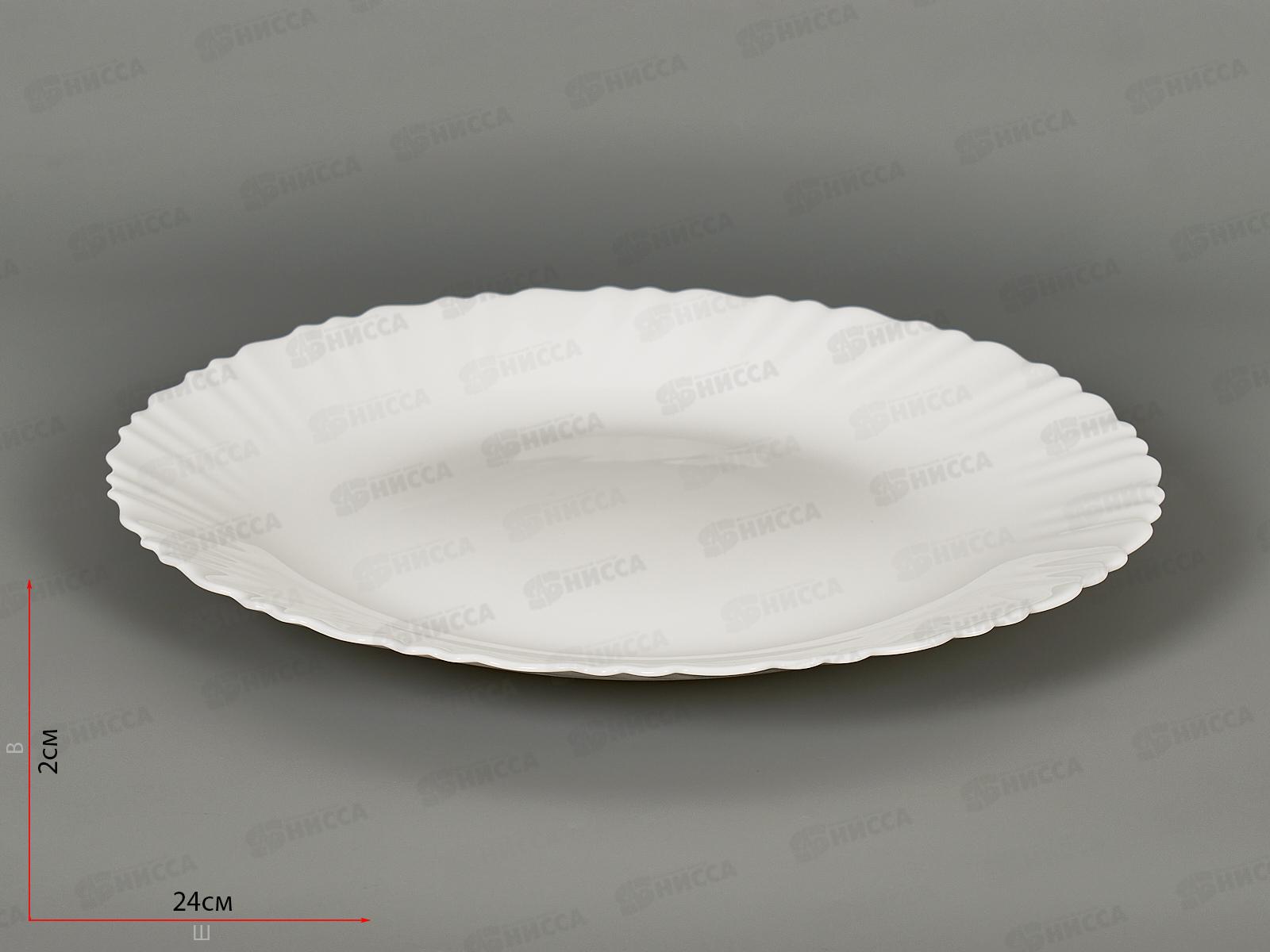 Тарелка плоская d-24см 6/36 белье 10б-твч9,5 стеклокерамика