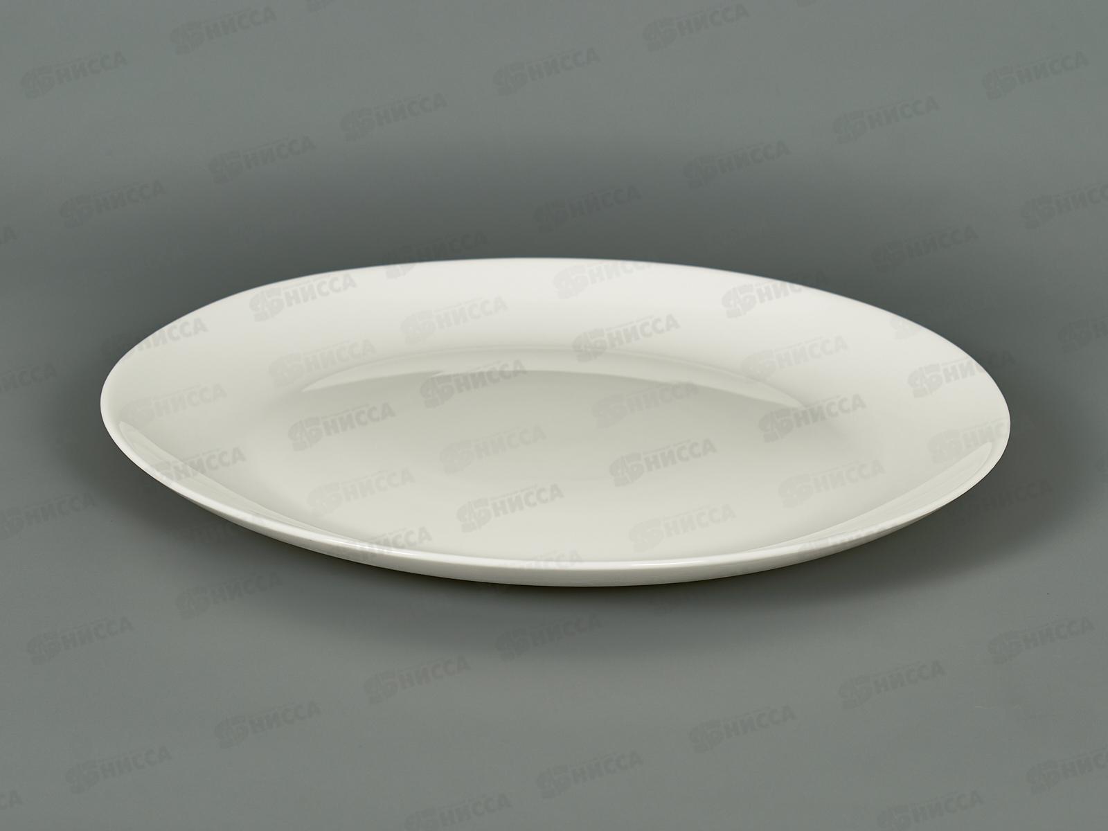 Тарелка плоская круглая d-24см 6/36 Белье форма луна 100бел-тл9,5