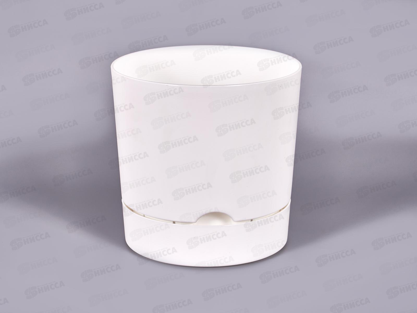 Горшок для цветов Гранд 3л Белый с поддоном, D17  *9