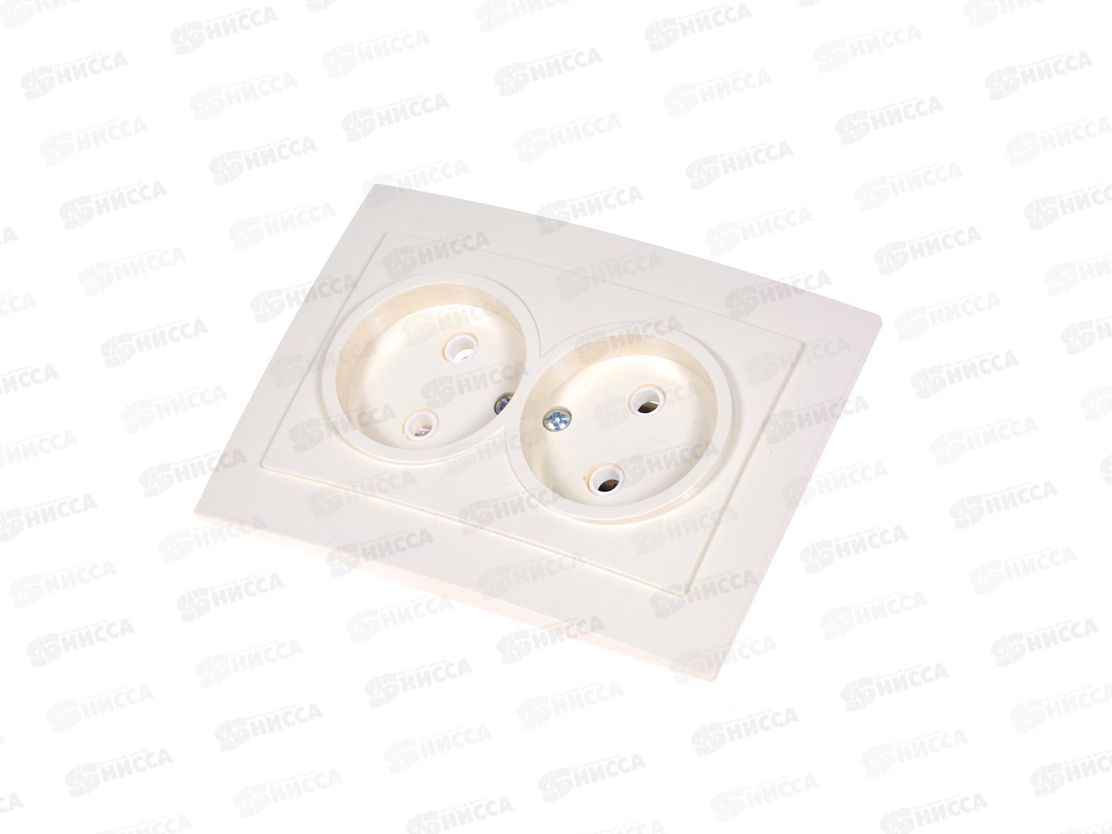 Розетка PALAZZO скрытая установка, двойная 16А 250В прямоугольная слоновая кость 26485