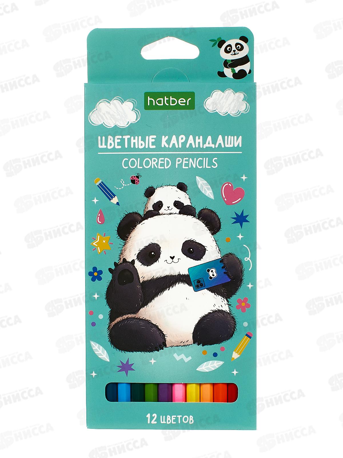 Карандаши 12цв Hatber Плюшевые панды &quotECO&quot 087797 *12/240