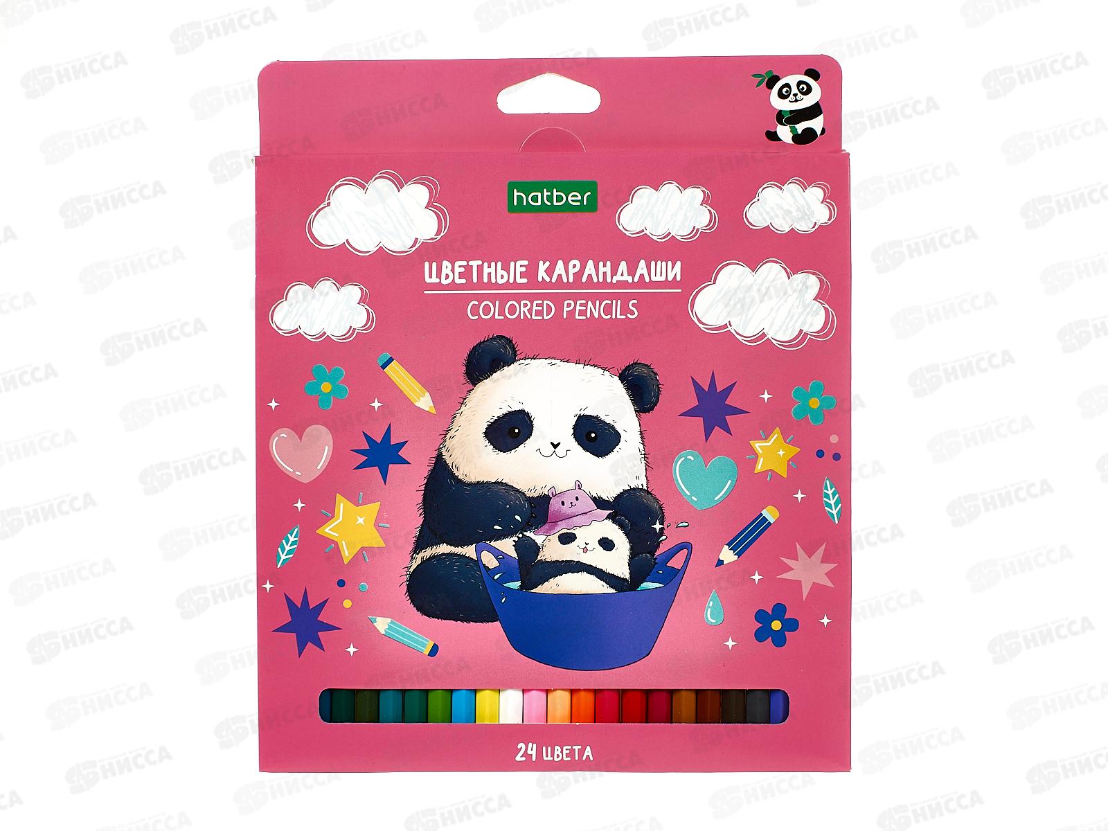Карандаши 24цв Hatber Плюшевые панды &quotECO" 087799 *12/120