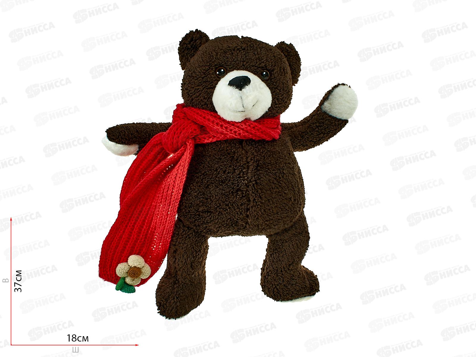 Медведь с шарфом, цвет: коричневый, 30х15х40см, 2401203004-2  АТМ