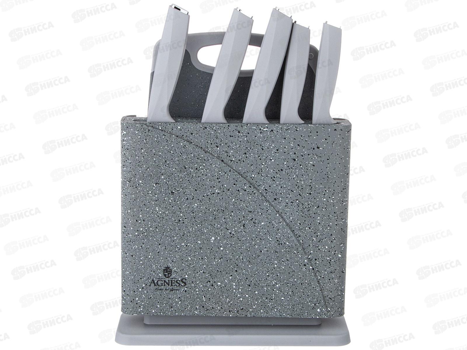 Набор ножей Agness на подставке 7пр +разделочная доска 911-765