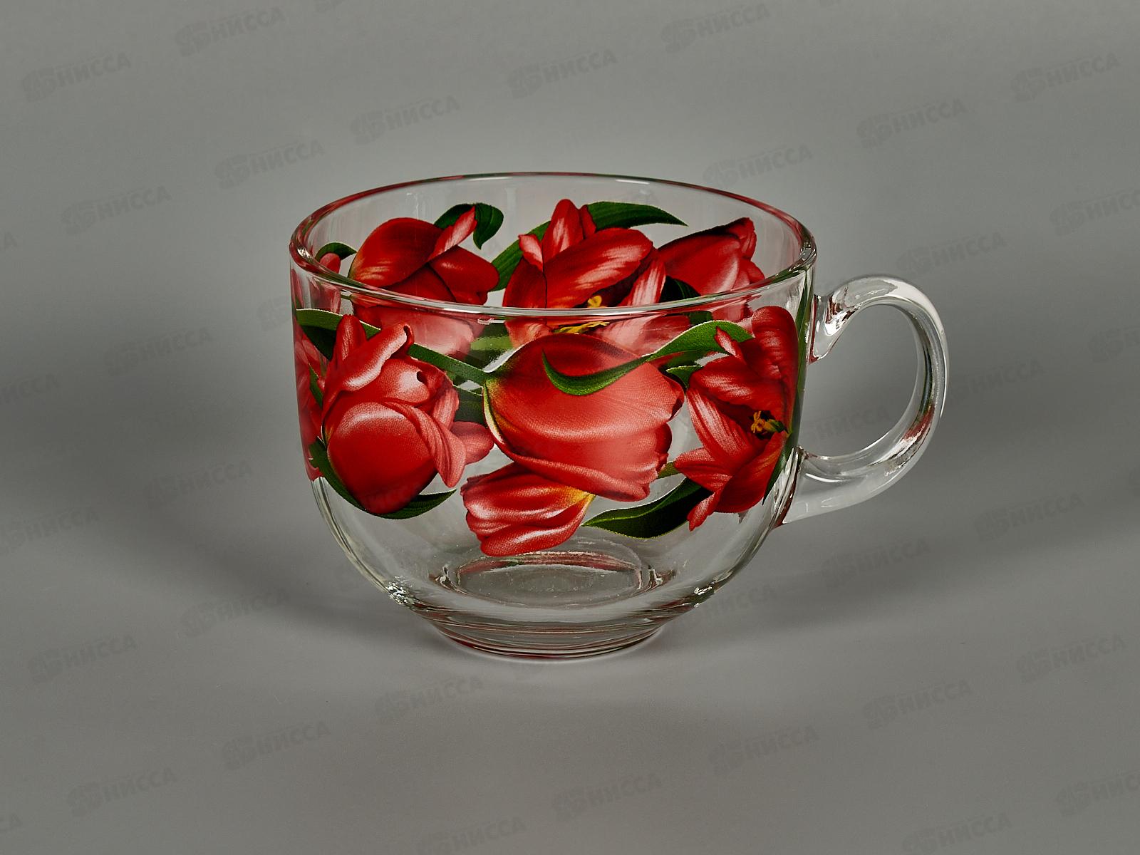 Кружка 450мл 2027-Д Тюльпаны круг