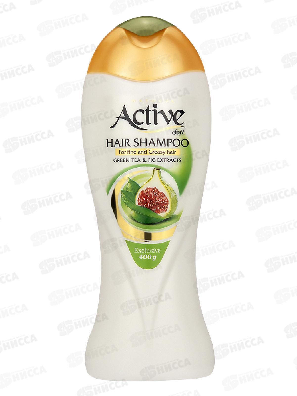 Active Шампунь Natural Зеленый чай и инжир 400мл для объема *12