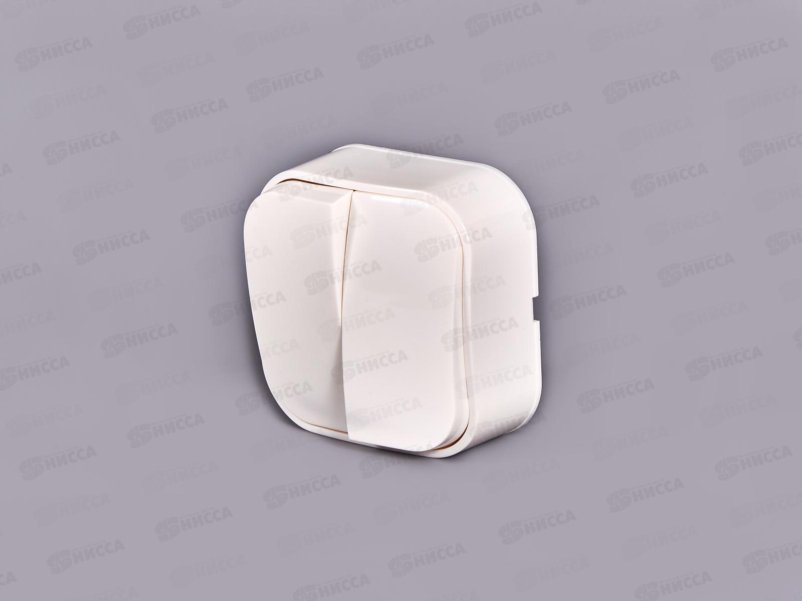 Выключатель IONICH 2-клавиши открытая установка, 10А, 220В белый,1413 *10