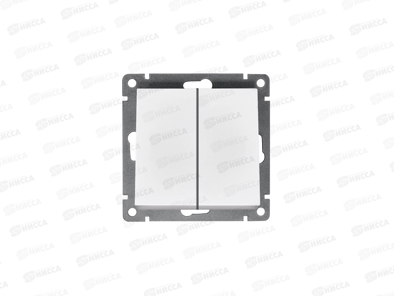 Выключатель Афина 2-клавиши скрытая установка, 10А, 220В ,белый, А0023*10