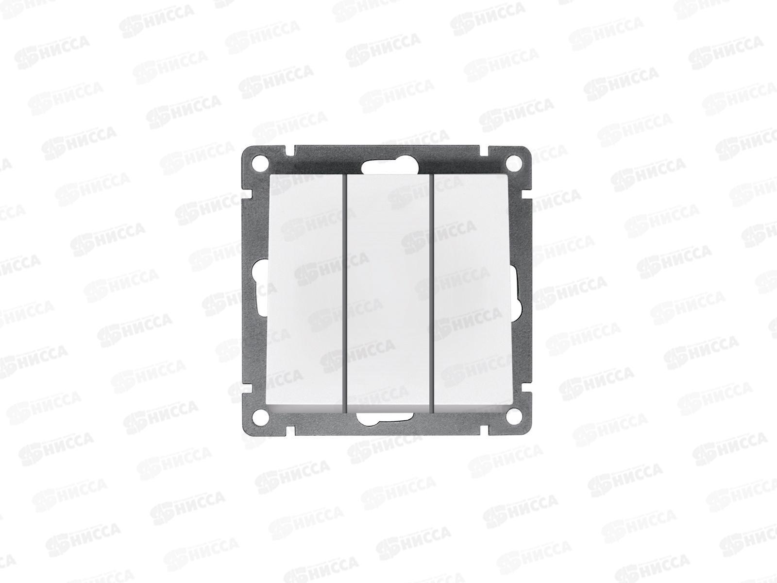 Выключатель Афина 3-клавиши скрытая установка, 10А, 220В ,белый, А0043*10