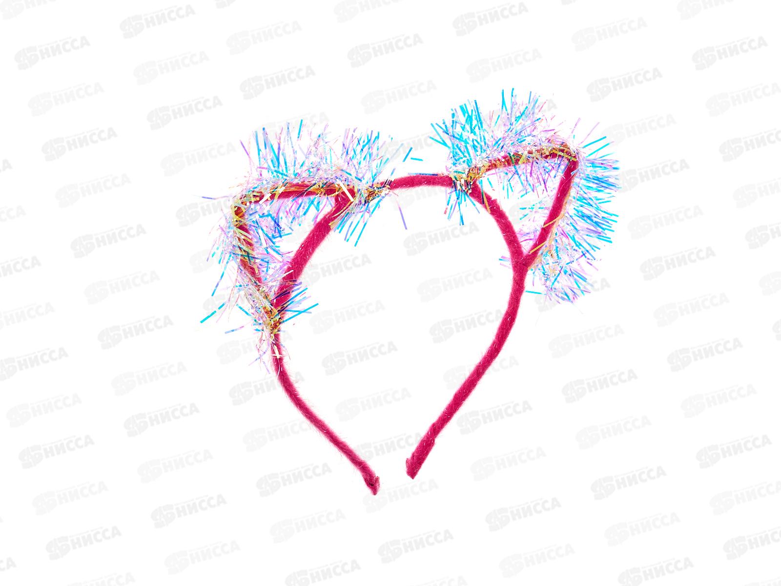 Ободок металл ткань &quotУшки&quot пушинки №10063