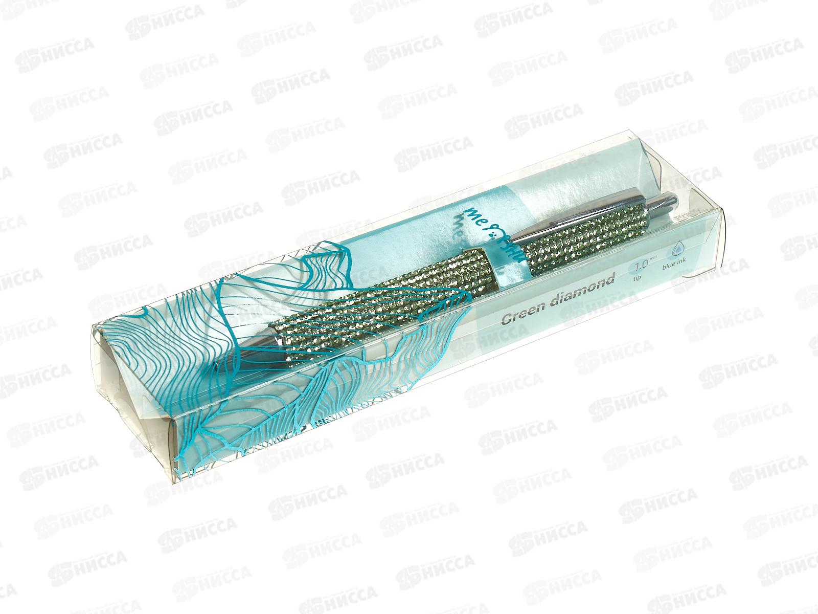 Ручка авт. MESHU Green diamond, синяя 1мм MS_89843
