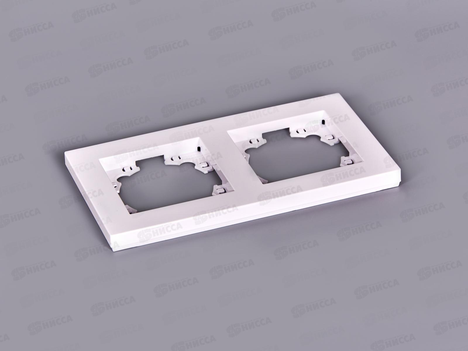 Рамка Афина двухместная универсальная белая, А0044*10