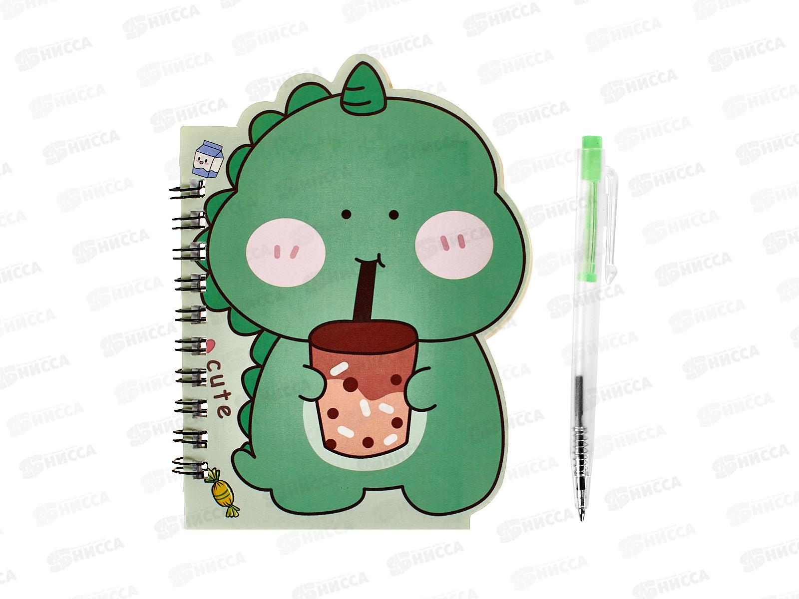 Блокнот 28л MAZARI 9,3*11,5см, ДИНО, клетка, спираль M-3148