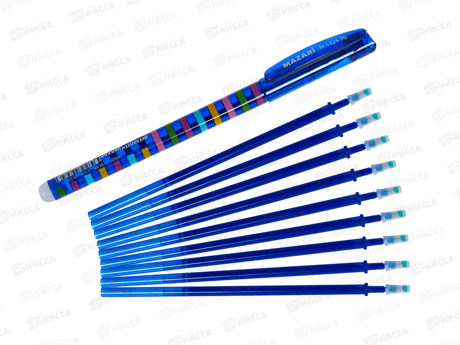 Ручка пишет-стирает MAZARI Intensity Cartoon син+9стерж+игруш,M-5424Т-70