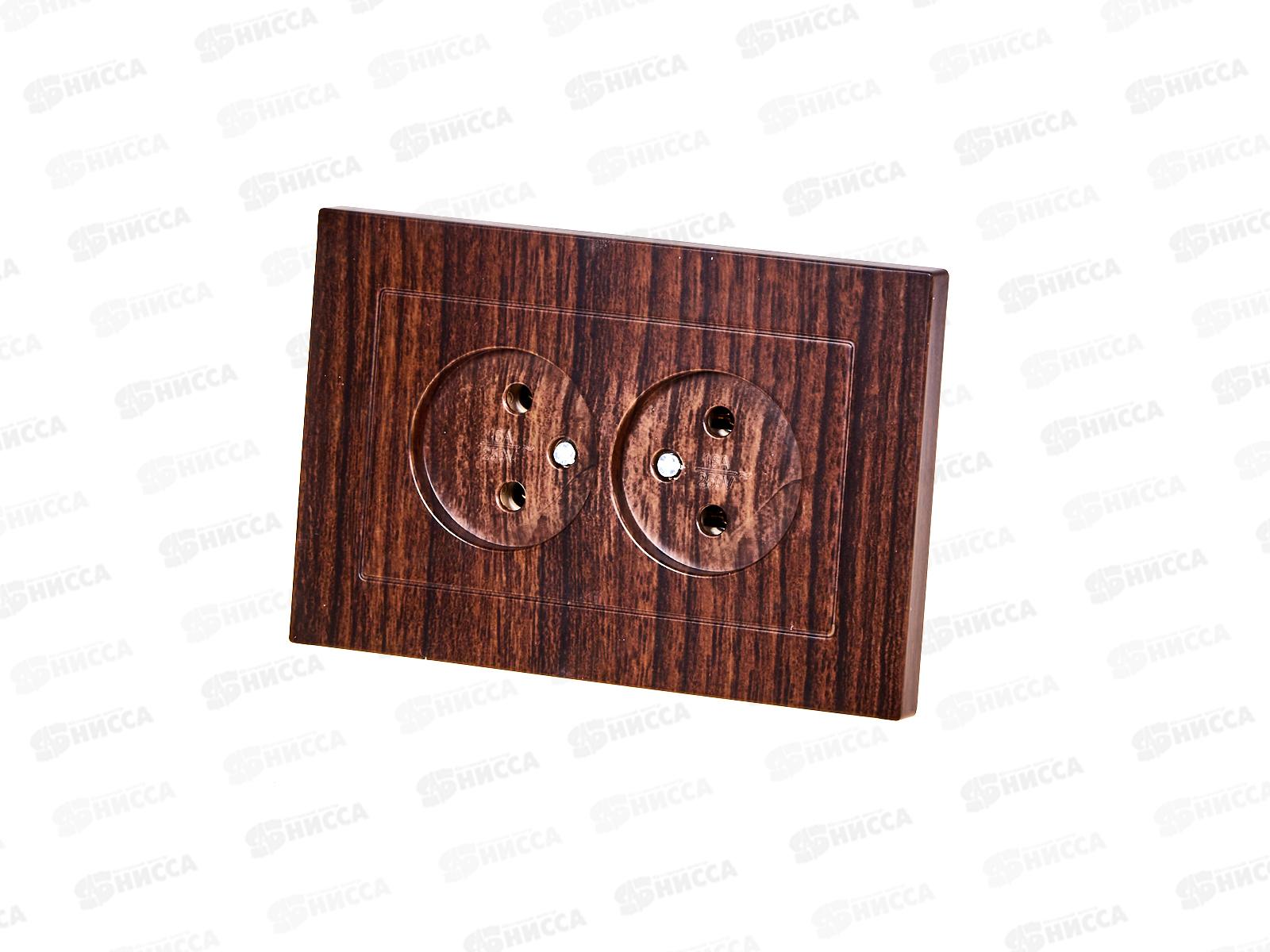 Розетка Афина 2-местная скрытой установки, без заземления, 16А, 220В венге, A0102-V*10