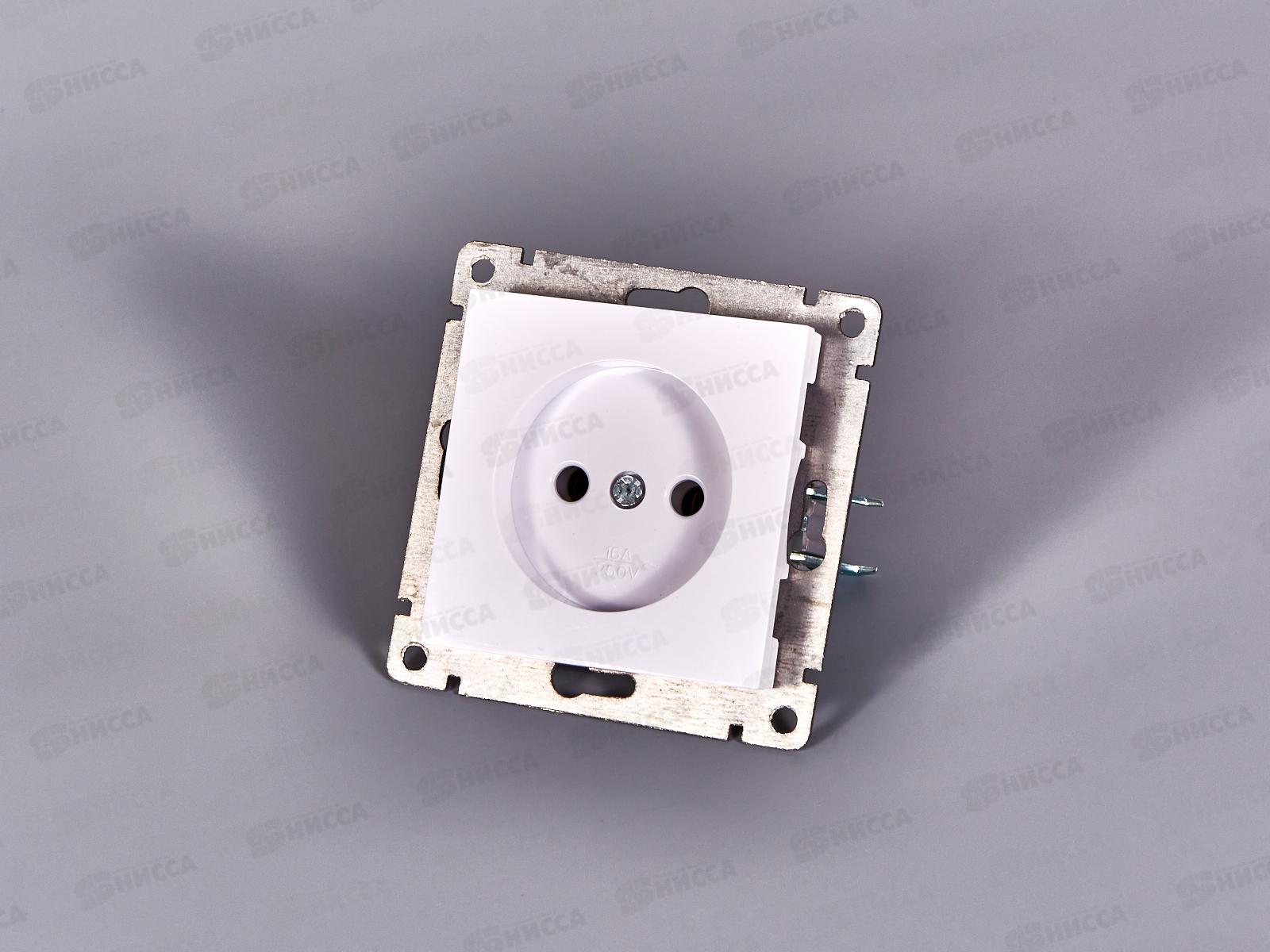 Розетка Афина 1-местная скрытой установки, без заземления, 16А, 220В белая, A0022*10